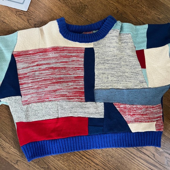 Recycled Wool Patchwork, Handmade Cozy Sweater by In The Wind Goods - Picture 8 of 9